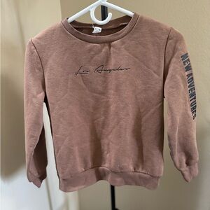 SHEIN Brown Kids Sweatshirt with Black Lettering